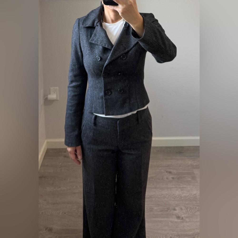 Benetton wool silk blend suit set